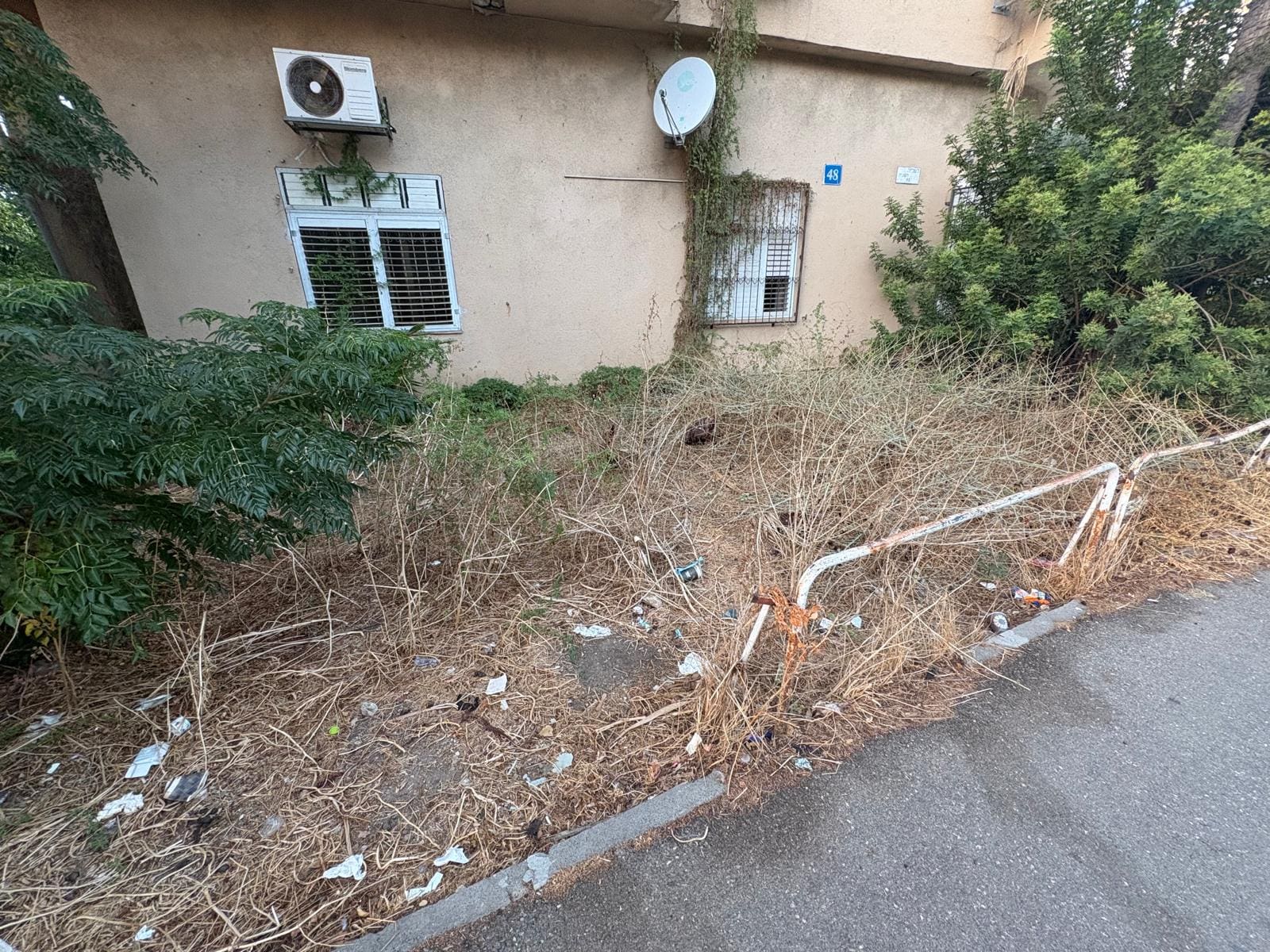 אשפה פזורה והזנחה ברחוב בשכונת בת גלים בחיפה (צילום: מיכל גרובר)