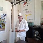 חיים בירן – תמונת כוכב המשושה אשר יוצר דימויו של מגן דוד של "כמיהה", לצד פסי רכבת ויערות (צילום: רחלי אורבך)