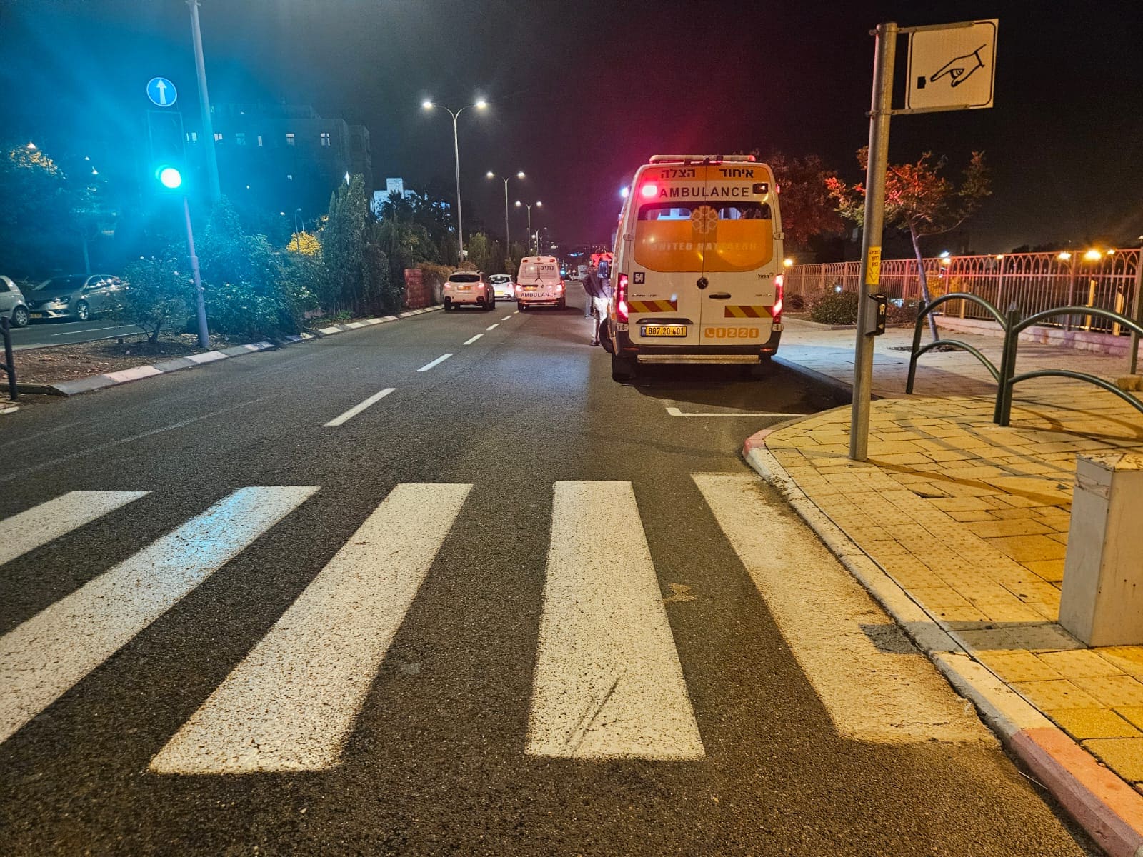 פגיעה בהולכת רגל ברחוב אבן גבירול בחיפה (צילום: איחוד הצלה)