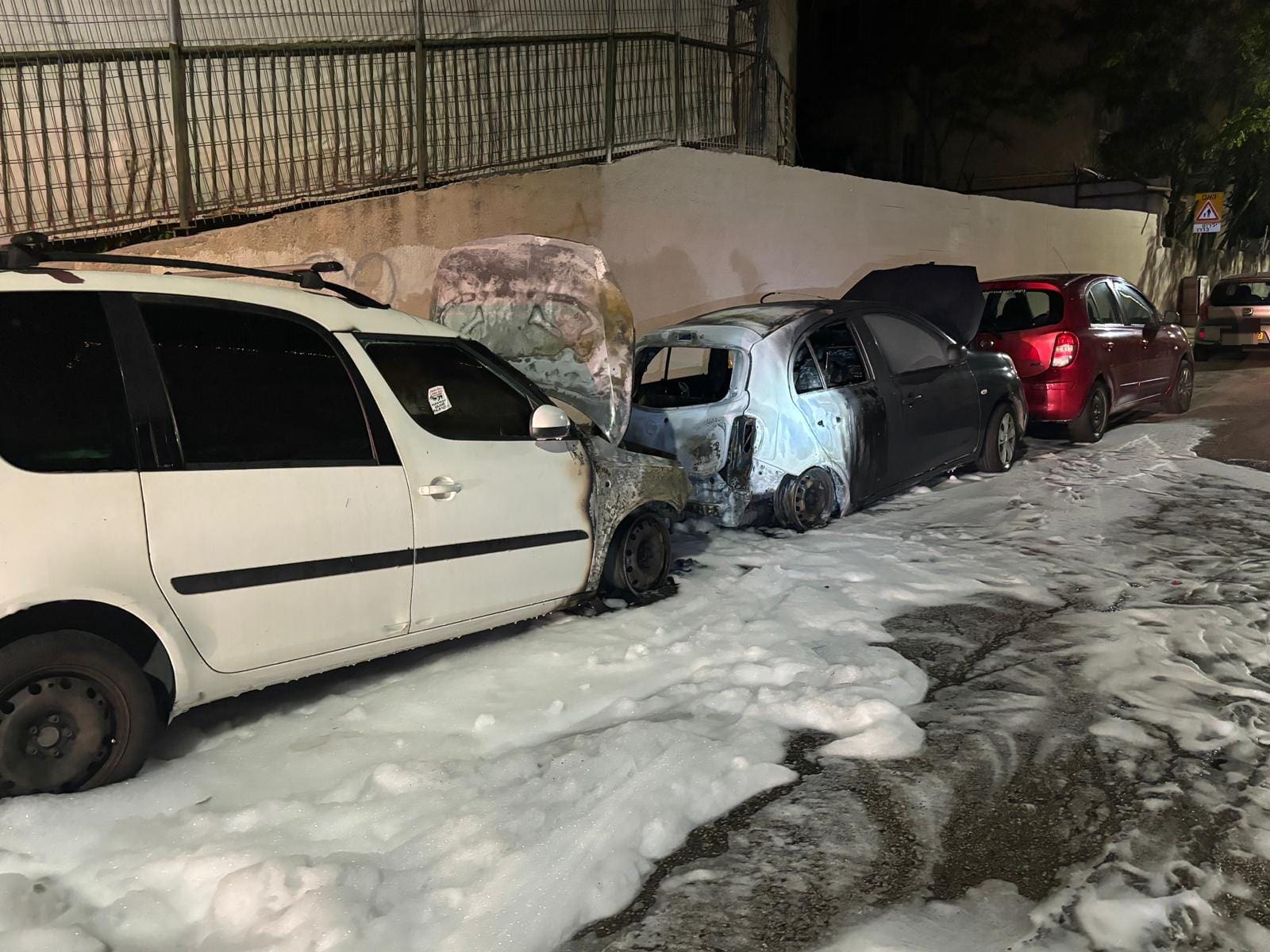 כלי רכב נשרפו בחיפה (צילום: כבאות והצלה)