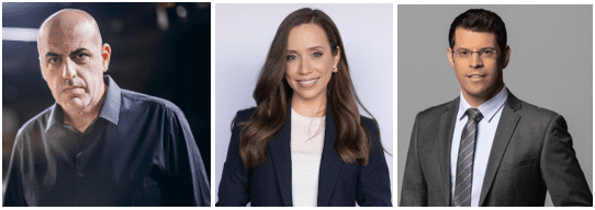 מימין לשמאל: מתן חודורוב, עמליה דואק ואלי לוי (קרדיט צילום: רן יחזקאל, מיכה לובטון, מיכה בריקמן)
