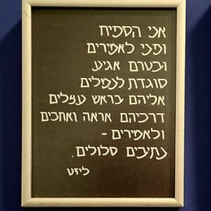 בבית ליזט ממן פוגל – בקליניקה: שיר שכתבה הילדה ליזט בשנות הנעורים (צילום: רחלי אורבך)