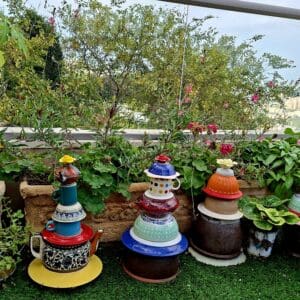 בבית ליזט ממן פוגל – פינת נוי בגינת הסלון (צילום: רחלי אורבך)