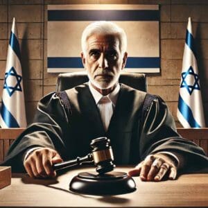 שופט עם פטיש (יצירת AI)