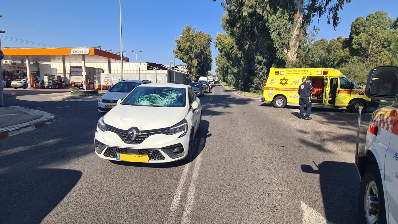 תאונת דרכים ברחוב שנקר במפרץ (צילום: איחוד הצלה)