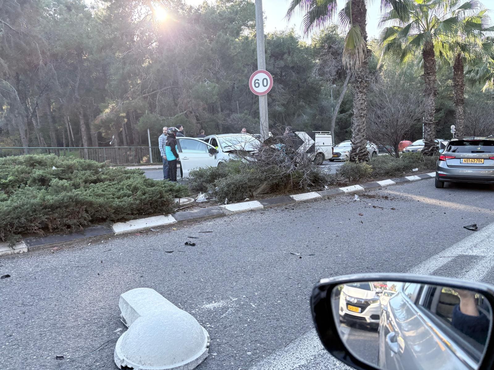תאונה בדרך חנקין (צילום: מיכל גרובר)