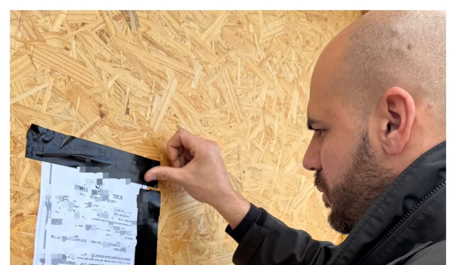 צו סגירה לאתר בנייה בטירת כרמל (צילום: משטרת ישראל)