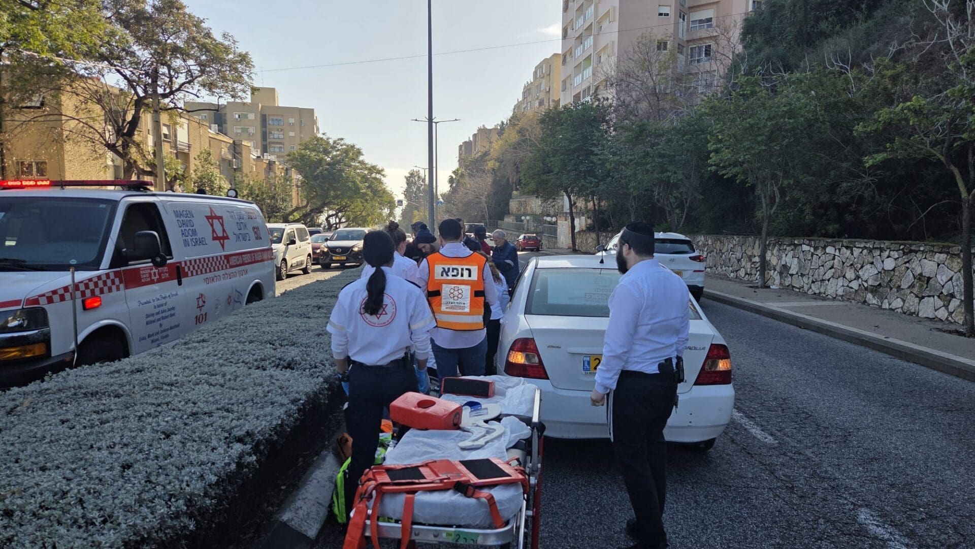 תאונת דרכים בדרך יד לבנים (צילום: איחוד הצלה)