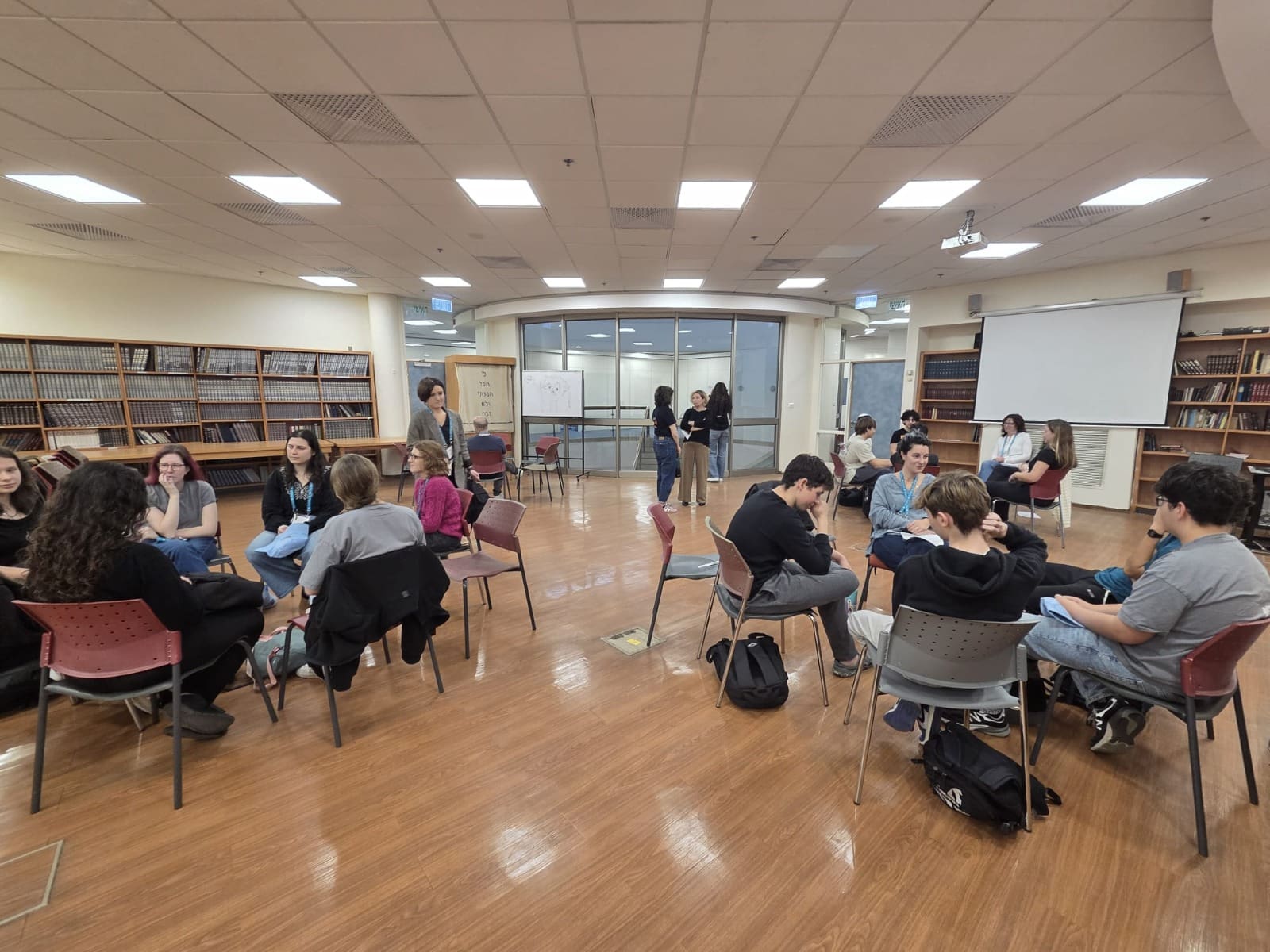 תלמידי ליאובק במפגש עם מחנכים מבוסטון (צילום: שותפות חיפה בוסטון)