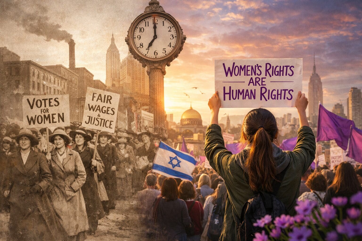 יום האישה הבינ"ל, 8 במרץ - סולידריות חוצת גבולות (צילום נוצר בתוכנת a.i ע"י רחלי אורבך)