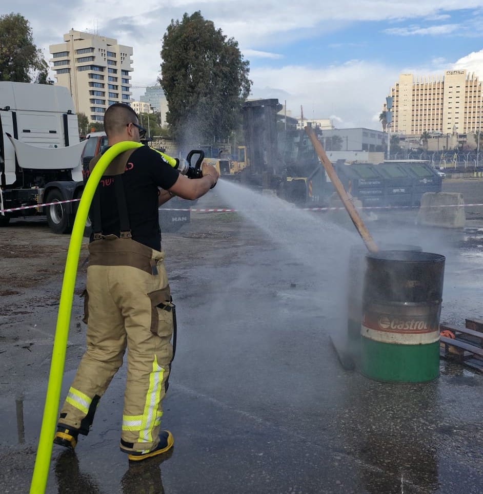 תרגיל חירום רבעוני בנמל חיפה (צילום: נמל חיפה)