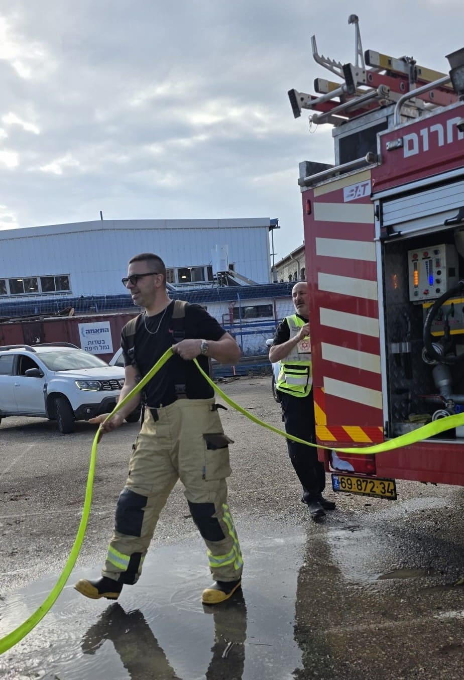 תרגיל חירום רבעוני בנמל חיפה (צילום: נמל חיפה)