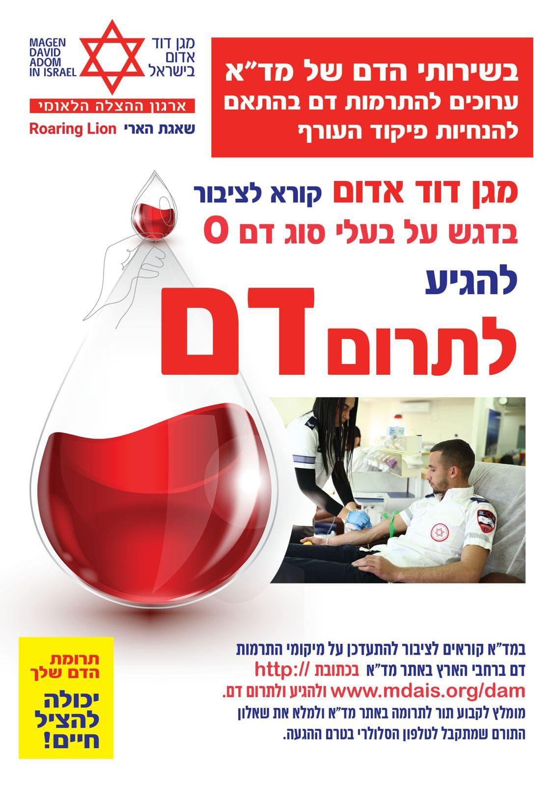 תרומת דם (צילום: מד"א)
