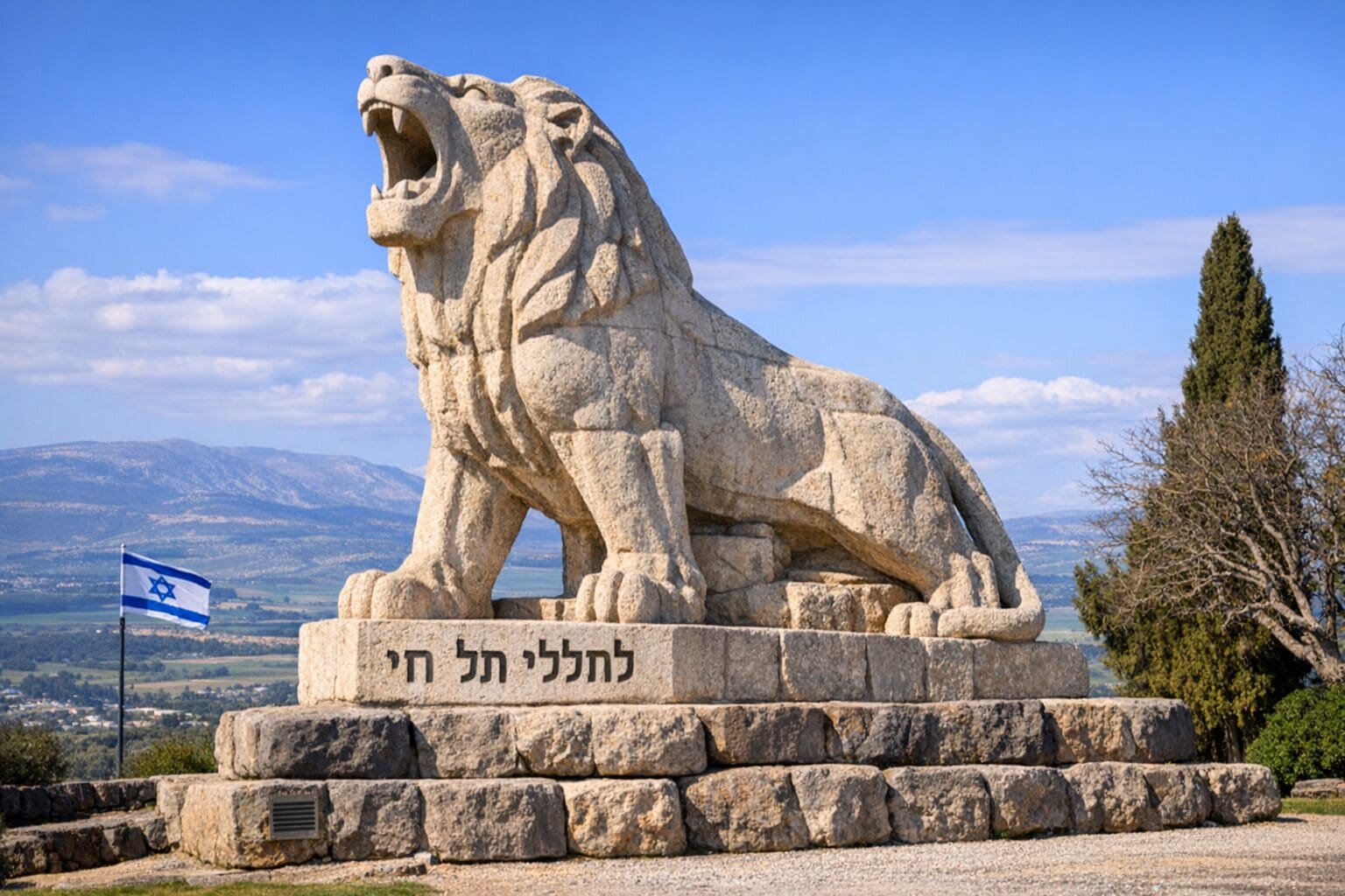 פסל של אריה שואג - 