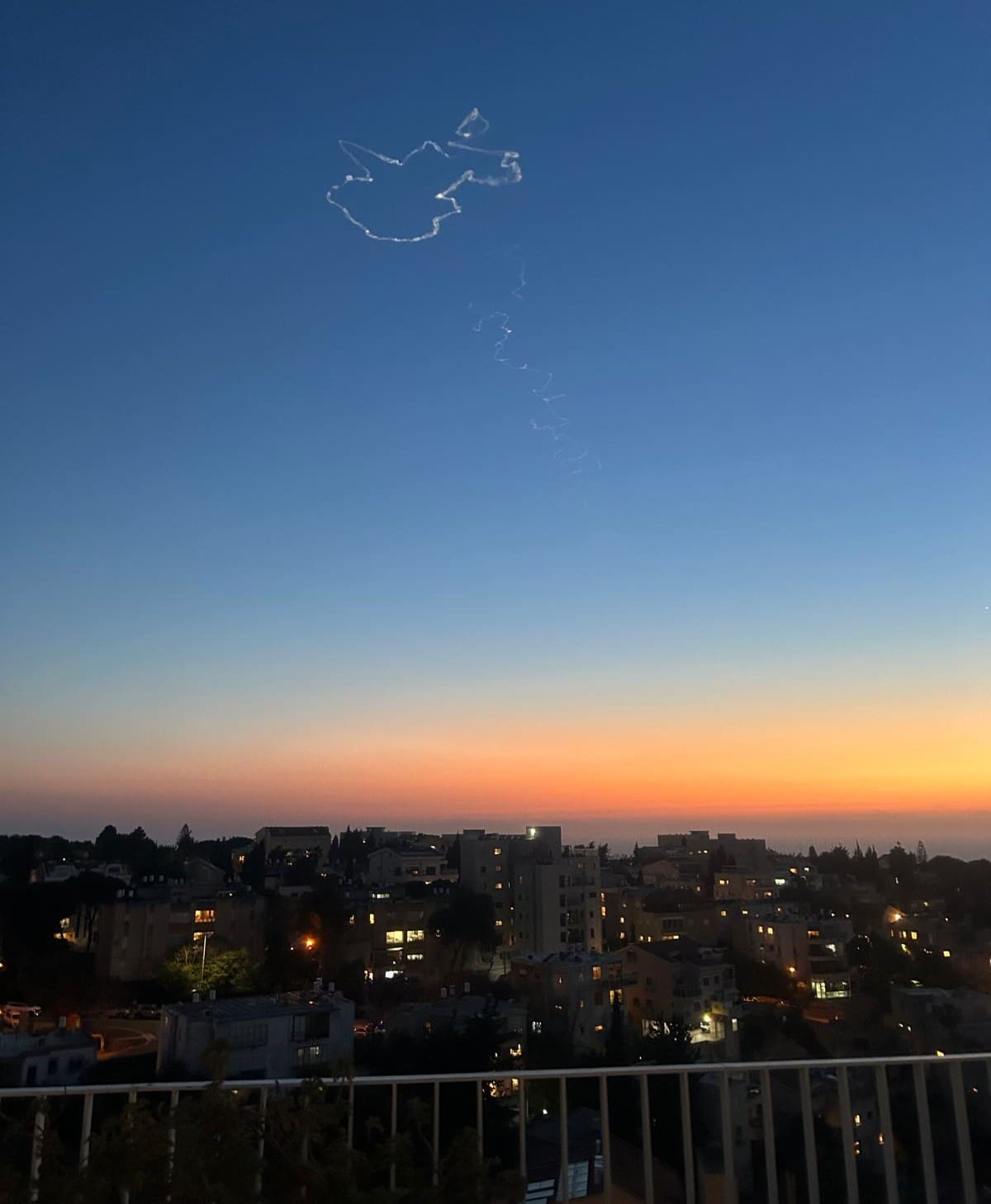 שאגת הארי - שובל יירוט. קליגרפיה באוויר (צילום: רחלי אורבך)