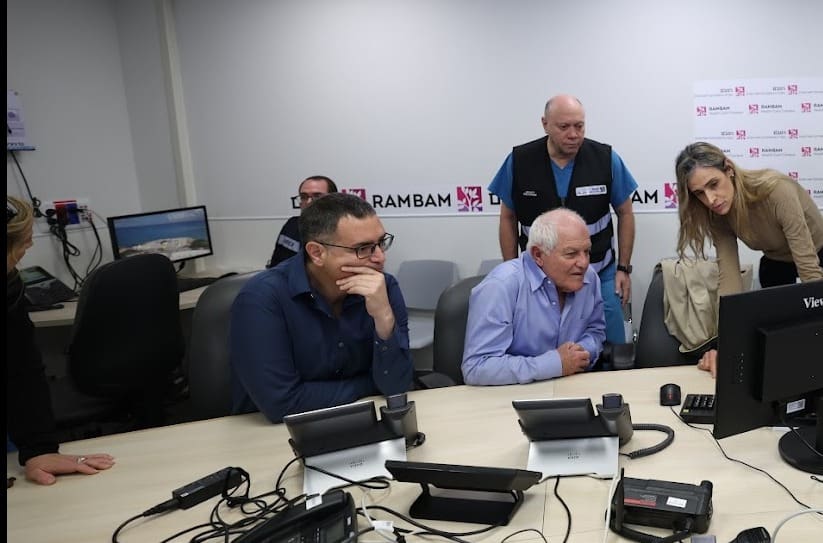 ביקור שר הבריאות, חיים כץ, בבי"ח רמב"ם (צילום: בי"ח רמב"ם)