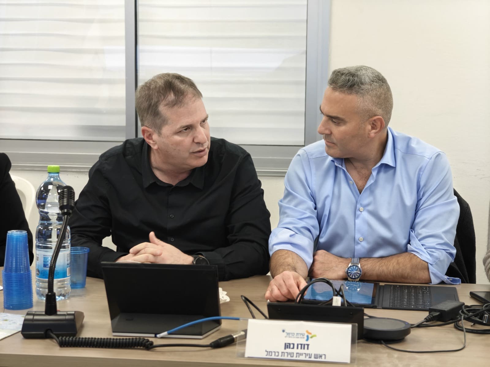 ראש העיר, דודו כהן ושר החינוך, יואב קיש (צילום: טירת כרמל)