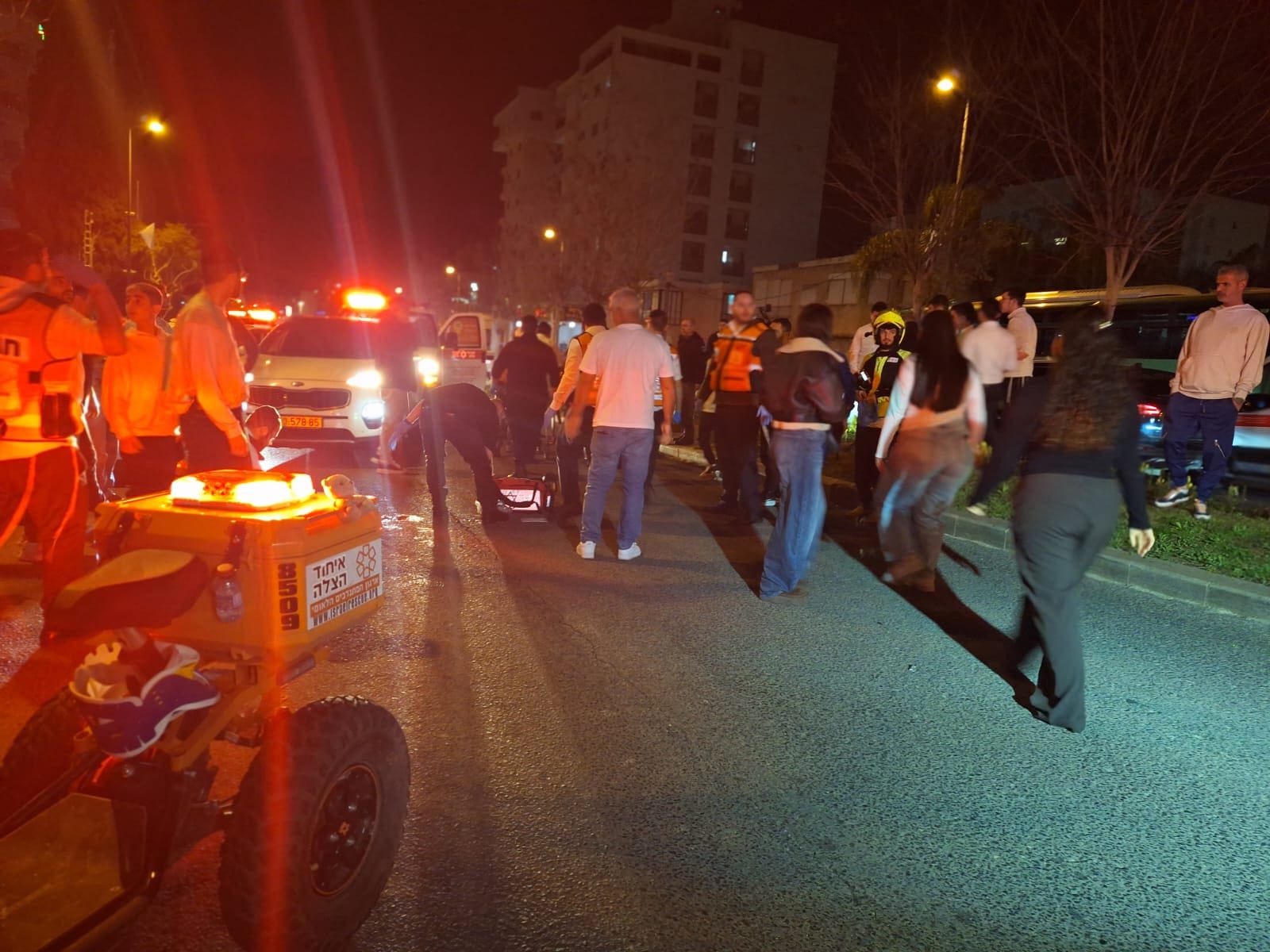 רוכב קורקינט נפגע בקריית אתא (צילום: איחוד הצלה)