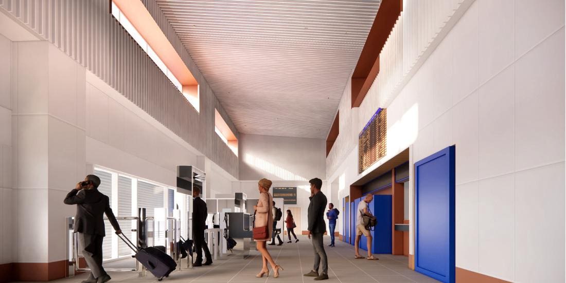 שדרוג תחנת רכבת מרכז השמונה (צילום הדמיות: יעקבי אדריכלים בע״מ)