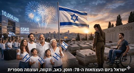 ישראל ביום העצמאות ה-78 (צילום: יעקב רוב - AI)