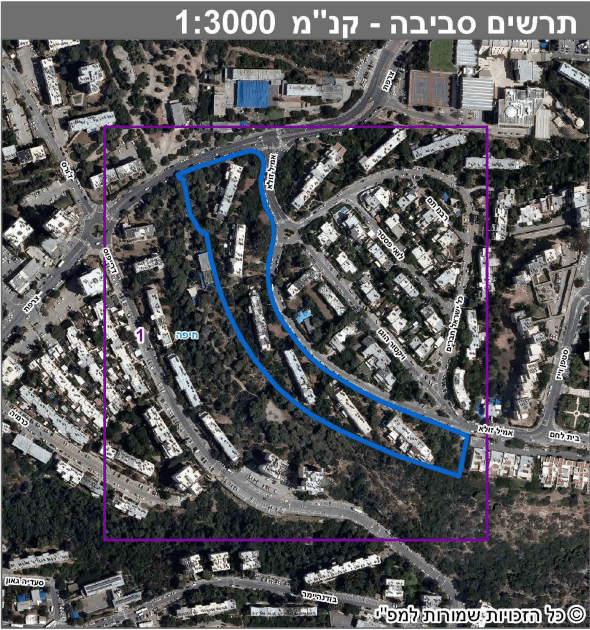 מפת הפרוייקט - מתחם אמיל זולא רמת שאול (מקור: מפ"י)