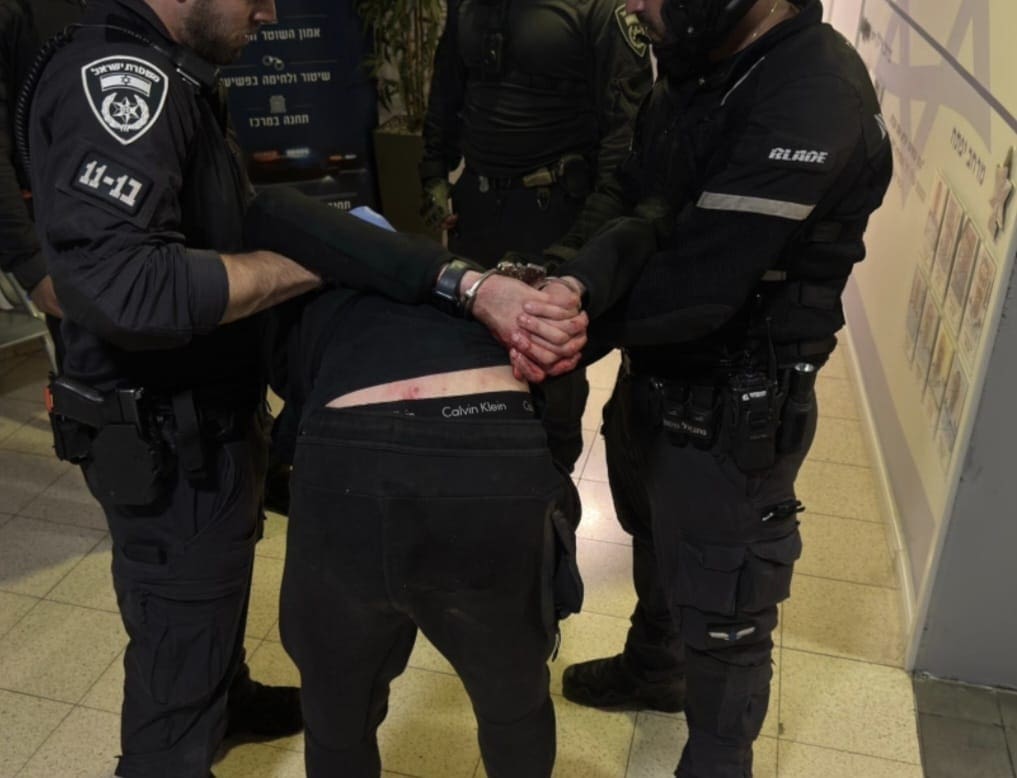 מעצר חשוד לאחר המשחק (צילום: משטרת ישראל)