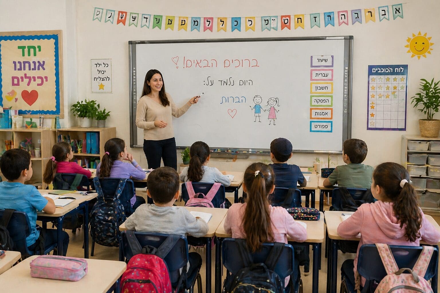 תלמידים בכיתה (AI)
