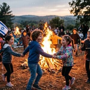 ל"ג בעומר – זיכרון של אש וילדות (צילום בתוכנת a.i  ע"י רחלי אורבך)