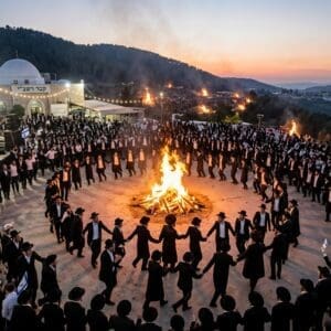 ל"ג בעומר -מוקד עלייה לרגל של המונים למירון (צילום בתוכנת a.i  ע"י רחלי אורבך)