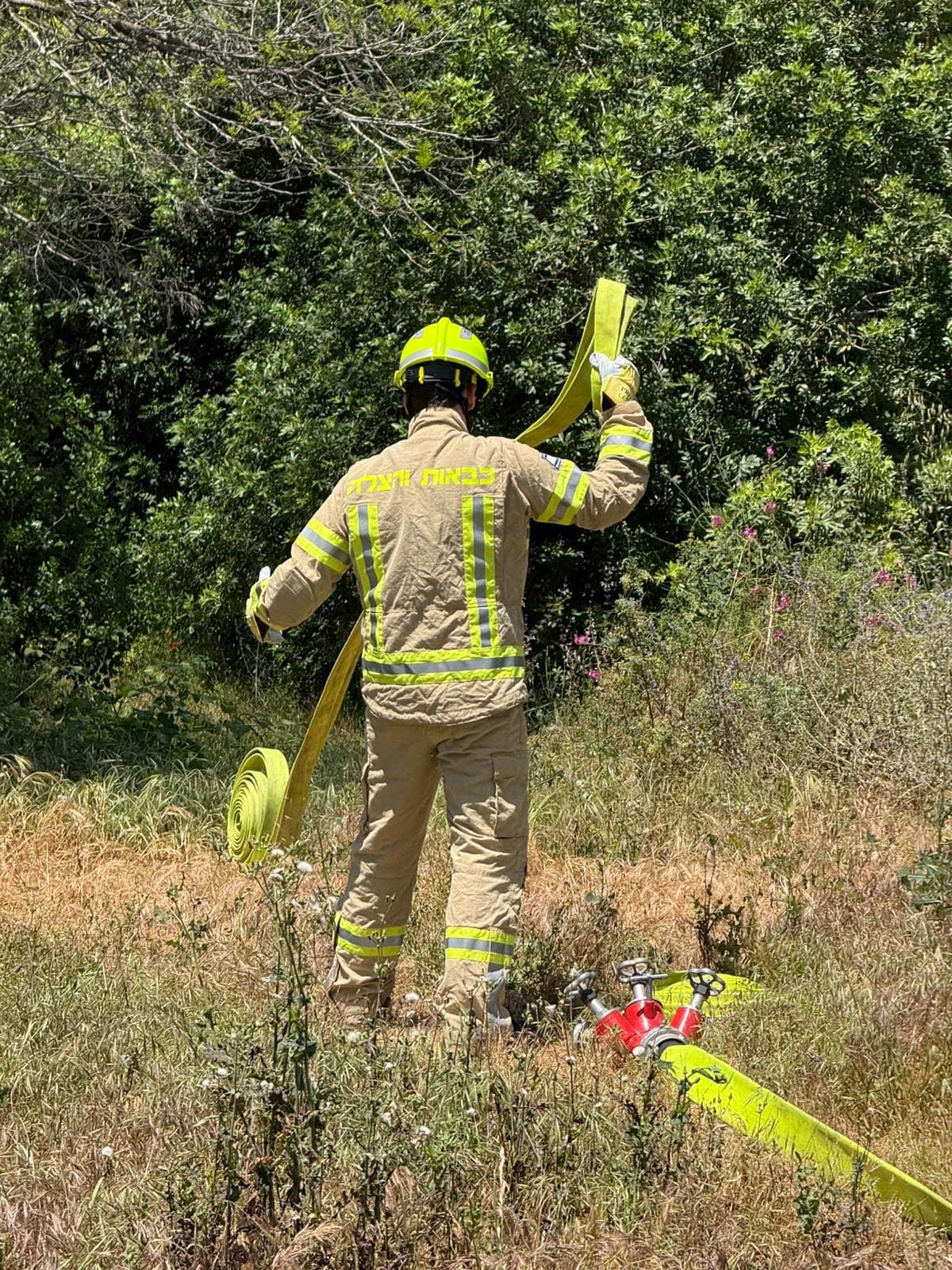 תרגילי כבאות רחבי היקף באזור חיפה והכרמל לקראת עונת השריפות - דוברות כבאות והצלה לישראל | מחוז חוף 7/5/26 (צילום: כבאות והצלה לישראל)