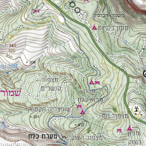 מפגש עם שושן צחור • המפה באדיבות מרכז מפות ישראל