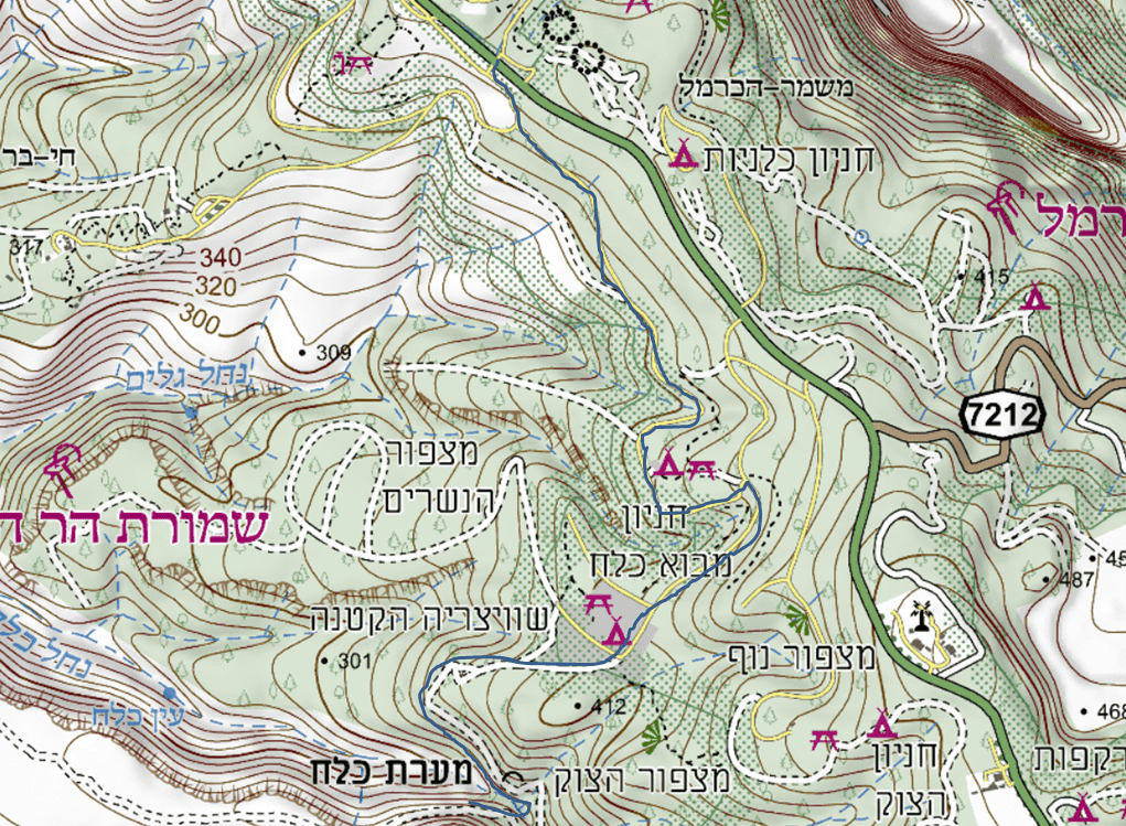 מפגש עם שושן צחור • המפה באדיבות מרכז מפות ישראל
