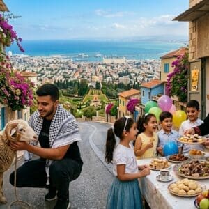 עיד אל אדחא – חג הקורבן – שפע מבוקר וטקסיות מדוקדקת (צילום: נוצר בתוכנת A.I ע"י רחלי אורבך)