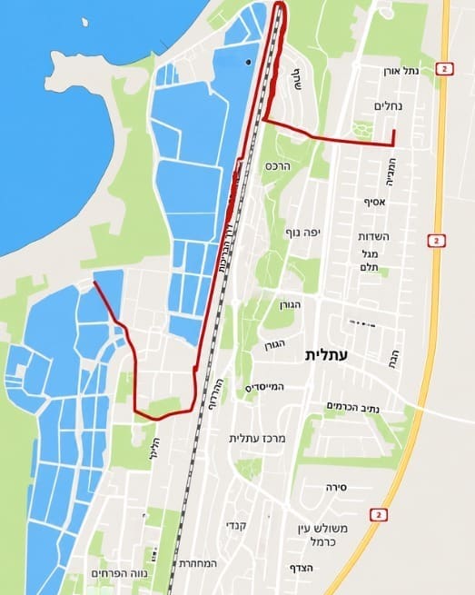 מפת מסלול בלוויה (מועצה אזורית חוף הכרמל)