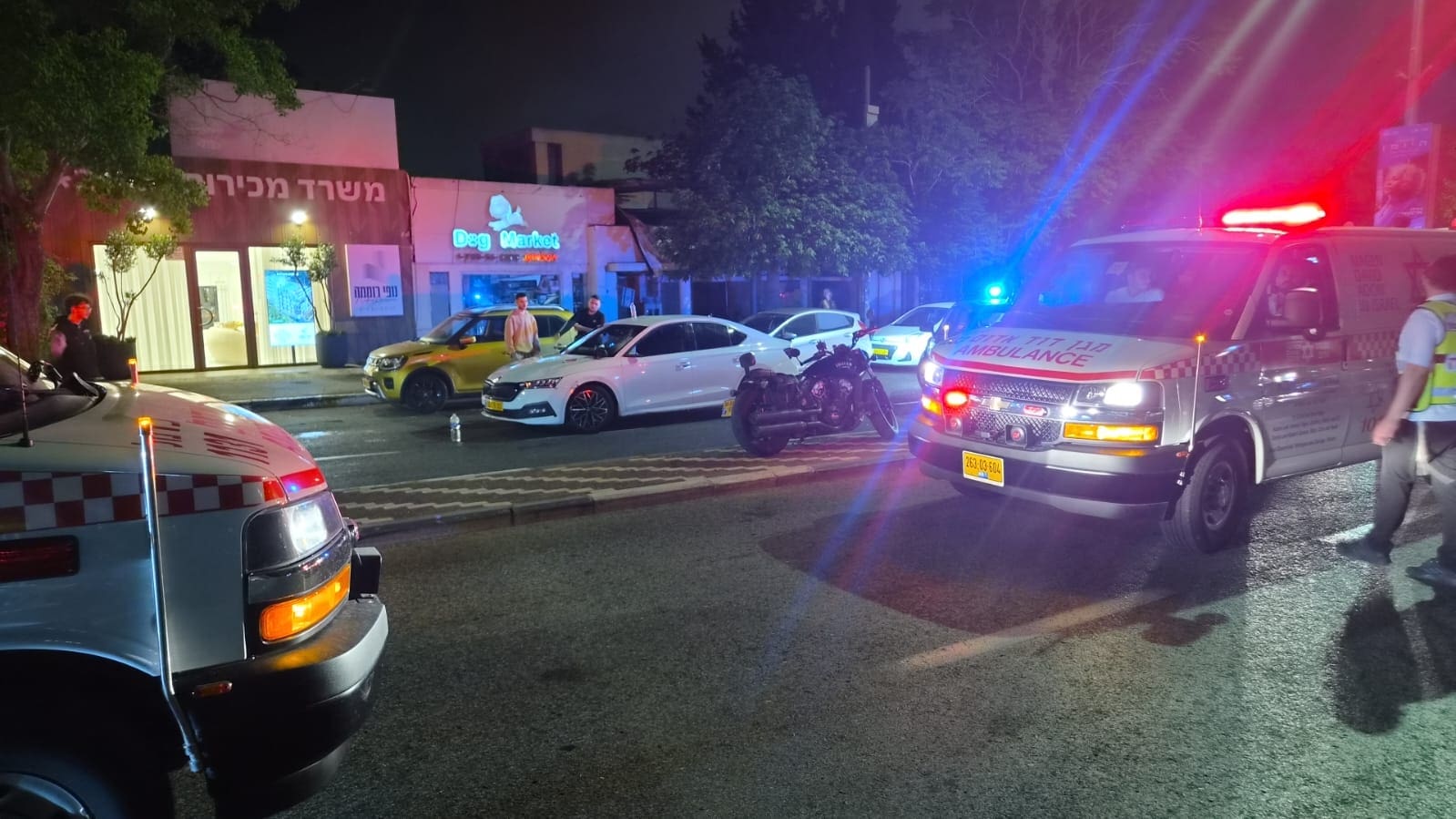 תאונת דרכים בשדרות מוריה בחיפה: הולכת רגל נפצעה קשה 25/5/26 (צילום: תיעוד מבצעי מד״א)