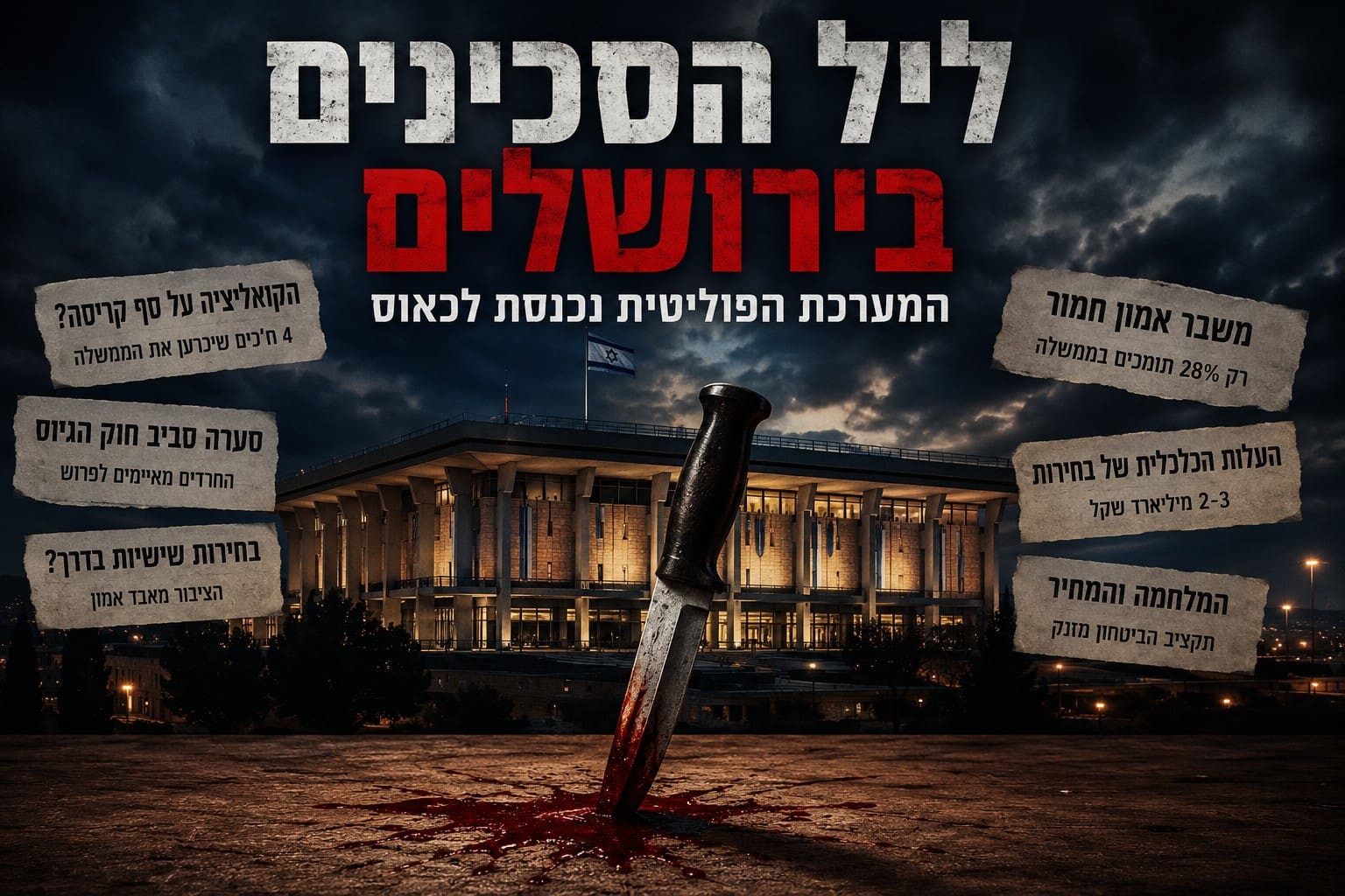 ליל הסכינים(צילום :יעקב רובChat GPT)