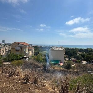 שריפה בשטח פתוח בשכונת נווה דוד בחיפה איימה על מבנים סמוכים – דוברות כבאות והצלה לישראל | מחוז חוף 31/5/26 (צילום: כבאות והצלה לישראל)