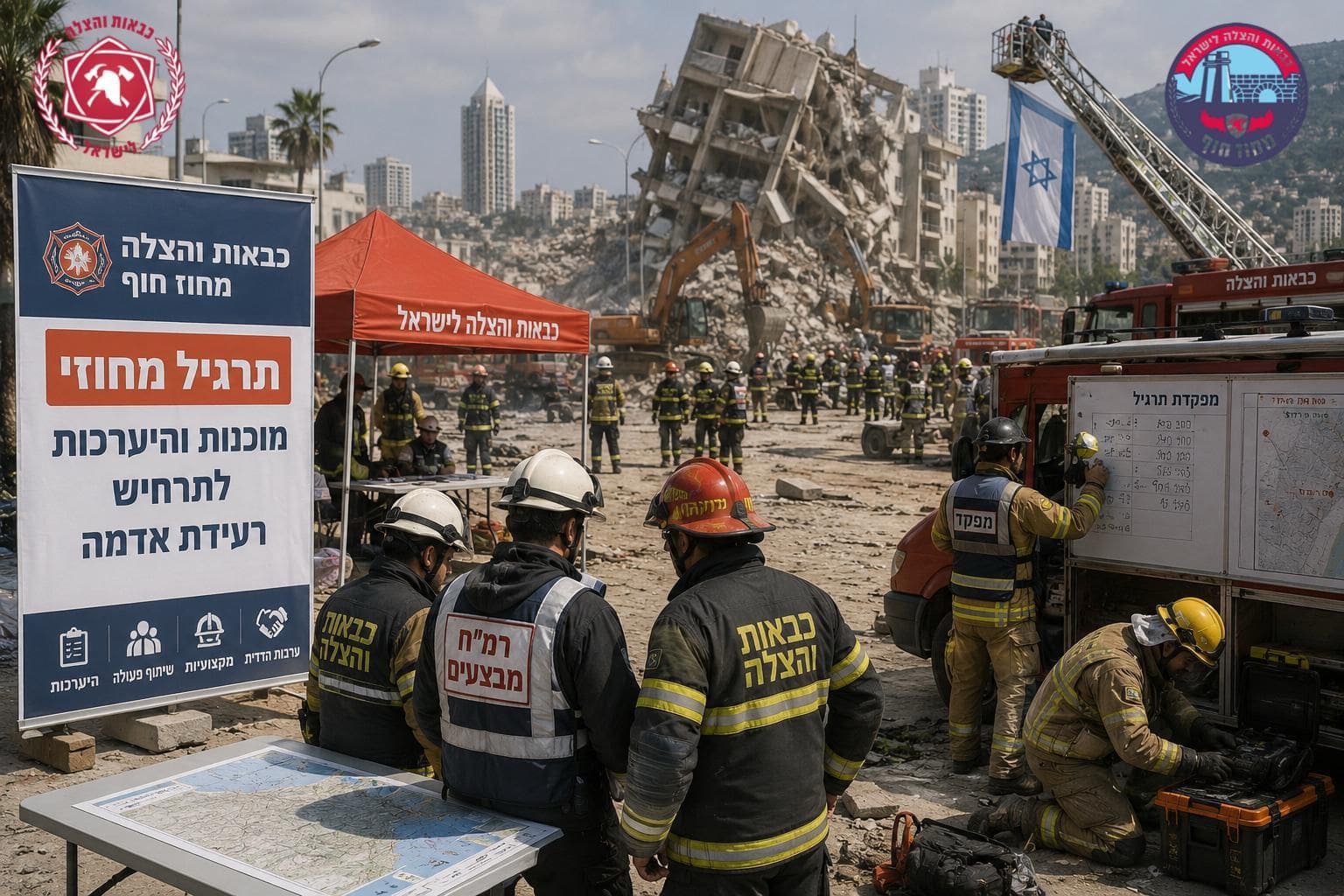 תרגיל רעידת אדמה רחב היקף ייערך מחר בגזרת הקריות 1/6/26 (צילום: כבאות והצלה)