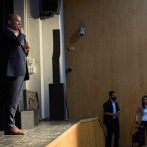 נפתלי בנט קיים כנס של מפלגת ״ביחד״ בחיפה – נפתלי בנט – כנס בחיפה – 2/6/26 2/6/26 (צילום: שרון לייבל)