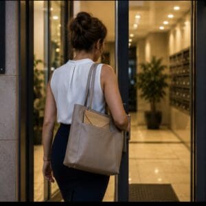 המעטפה עם הכסף נעלמה בלובי | סיפור קצר אישה נכנסת ללובי הבניין עם תיק על כתפה. (יצירת AI) פנינה אמור