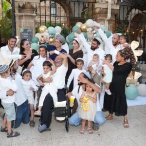 לוחם מילואים שנפצע בלבנון חגג את בר המצווה של בנו בבית החולים רמב״ם 10/6/26 (צילום: הקריה הרפואית רמב״ם)