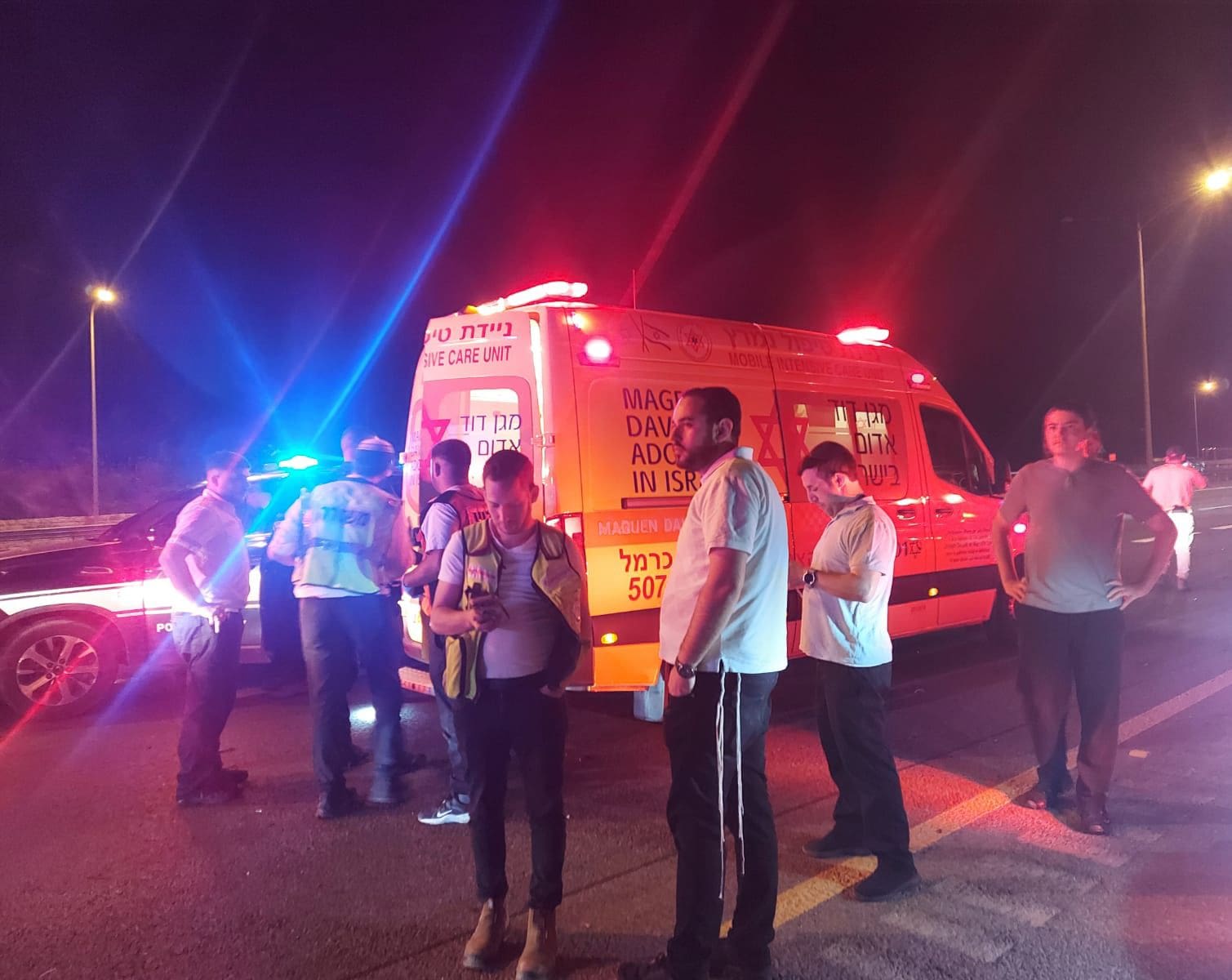 רוכב אופנוע כבן 20 נהרג בתאונה בכביש 6 סמוך למחלף יקנעם 12/6/26 (צילום: דוברות מד״א)