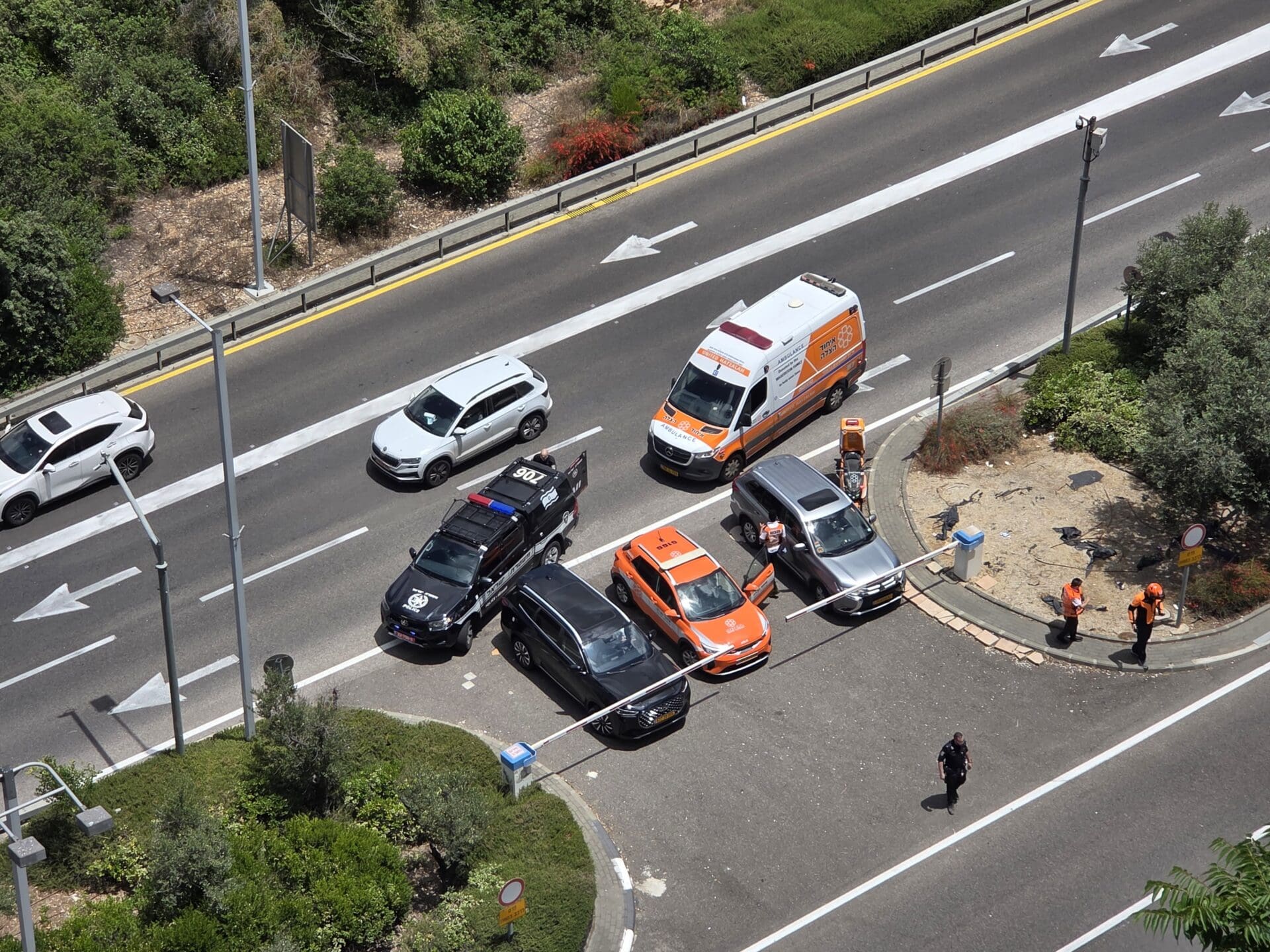 מנהרות הכרמל הכניסה למקטע חוף הכרמל (צילום: איחוד הצלה)