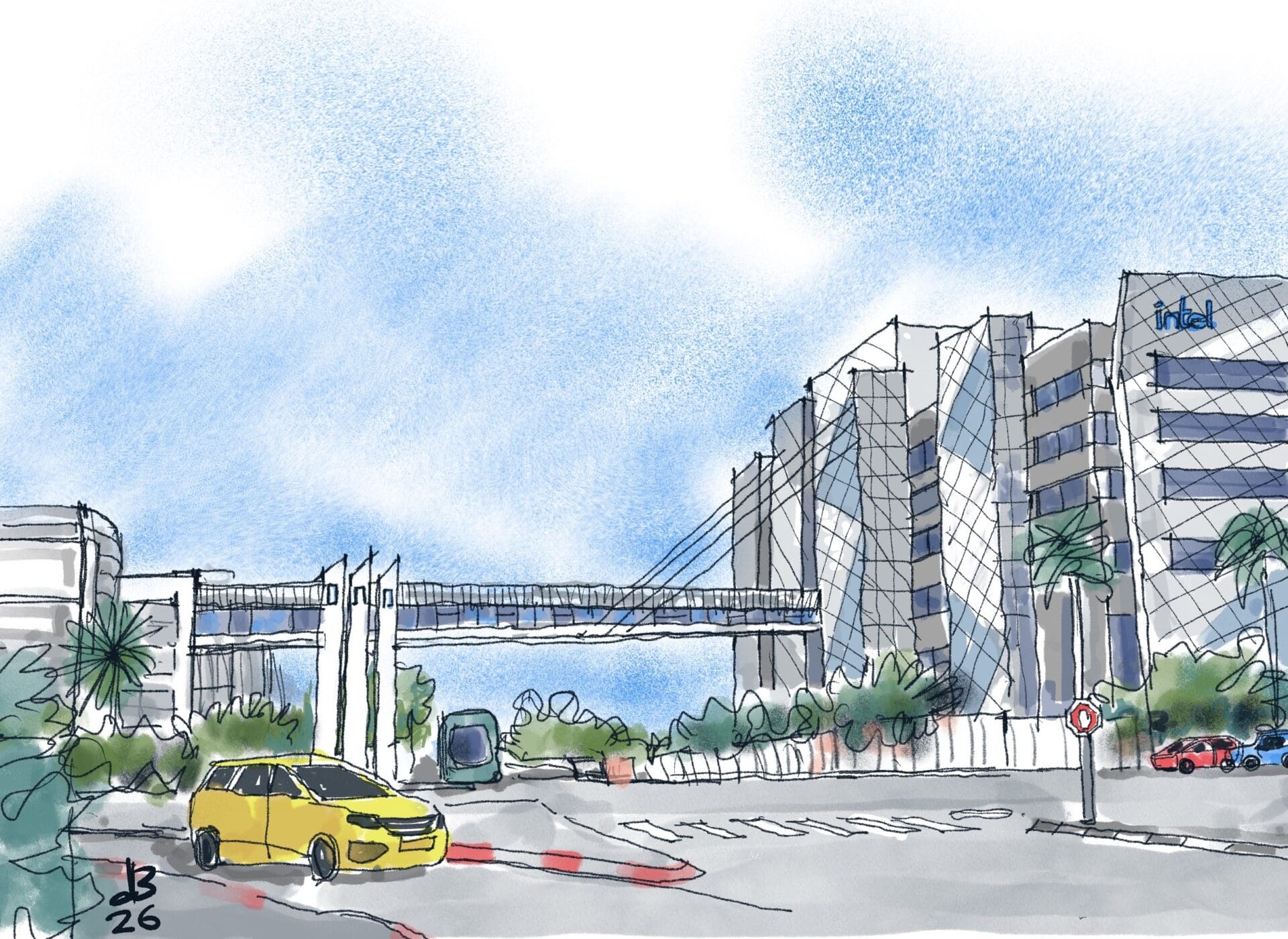 גשר אינטל, מת״מ (איור ד״ר דוד בר און)