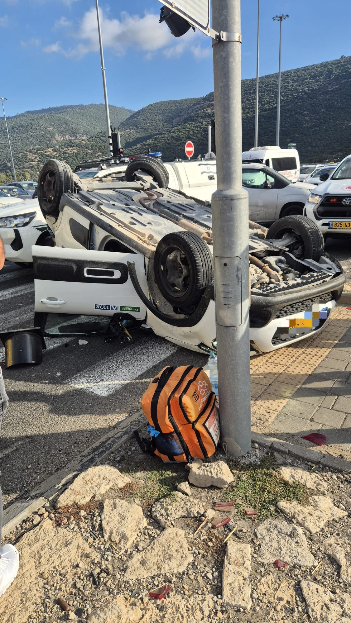 תאונת דרכים בצומת יגור – פצוע אחד ועומסי תנועה 21/6/26 (צילום: איחוד הצלה)