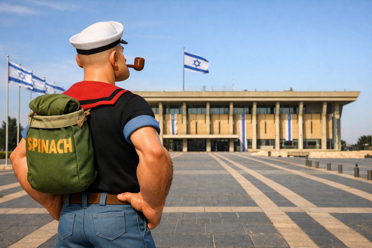 מלח מול כנסת ישראל (AI)