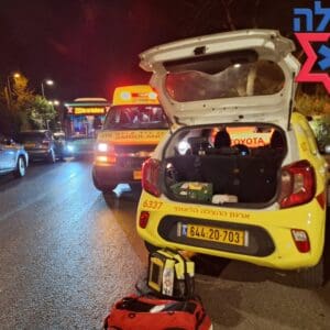 קריית אתא: אישה נפלה מגובה כ-10 מטרים ופונתה במצב בינוני 3/7/26 (צילום: דוברות הצלה)