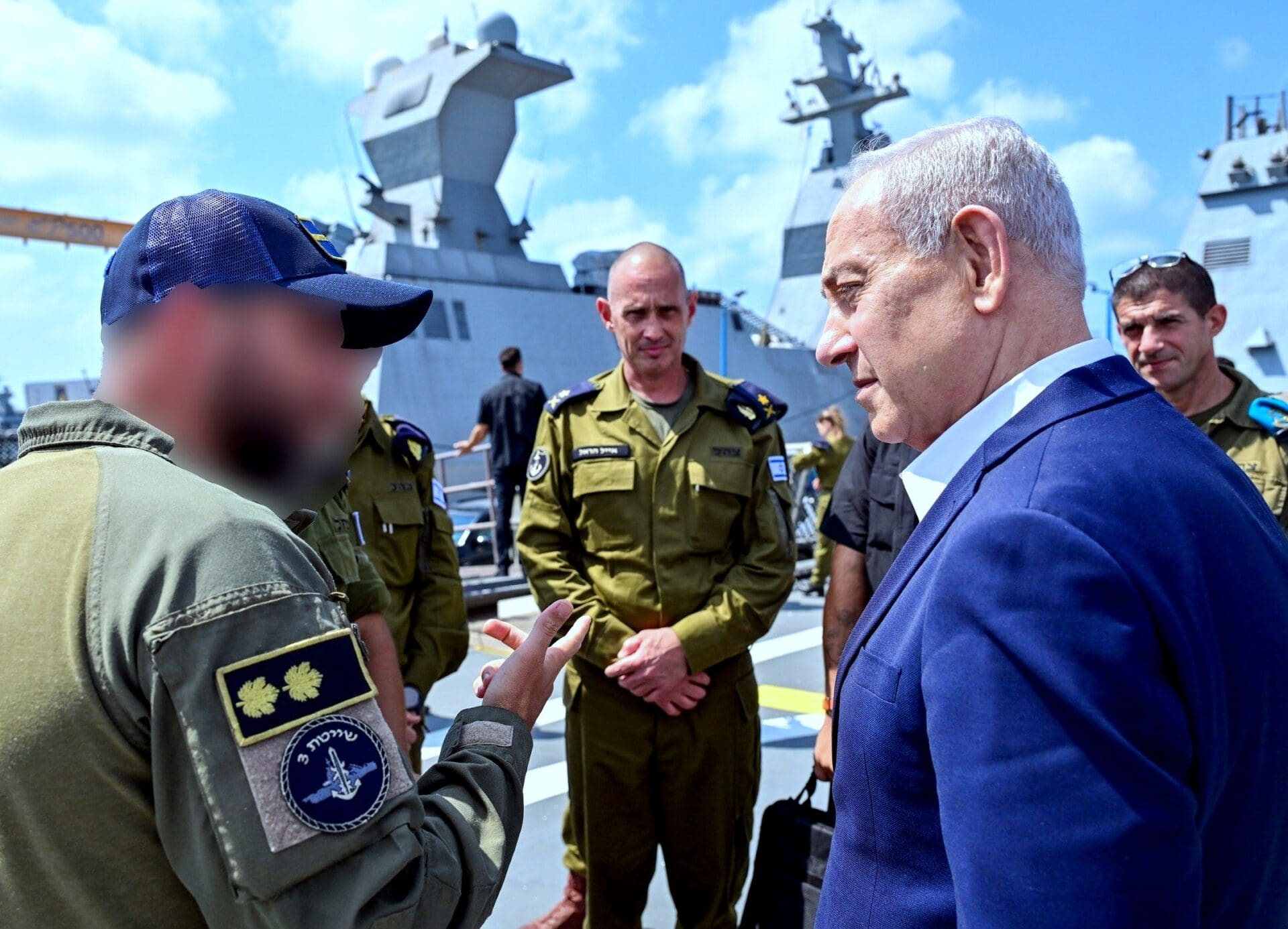ראש הממשלה בנימין נתניהו ביקר בבסיס חיל הים בחיפה (צילום: קובי גדעון, לע״מ).