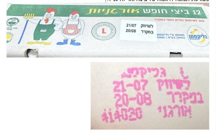 החזרה יזומה של ביצי חופש אורגניות של חברת גליקסמן 9/7/26