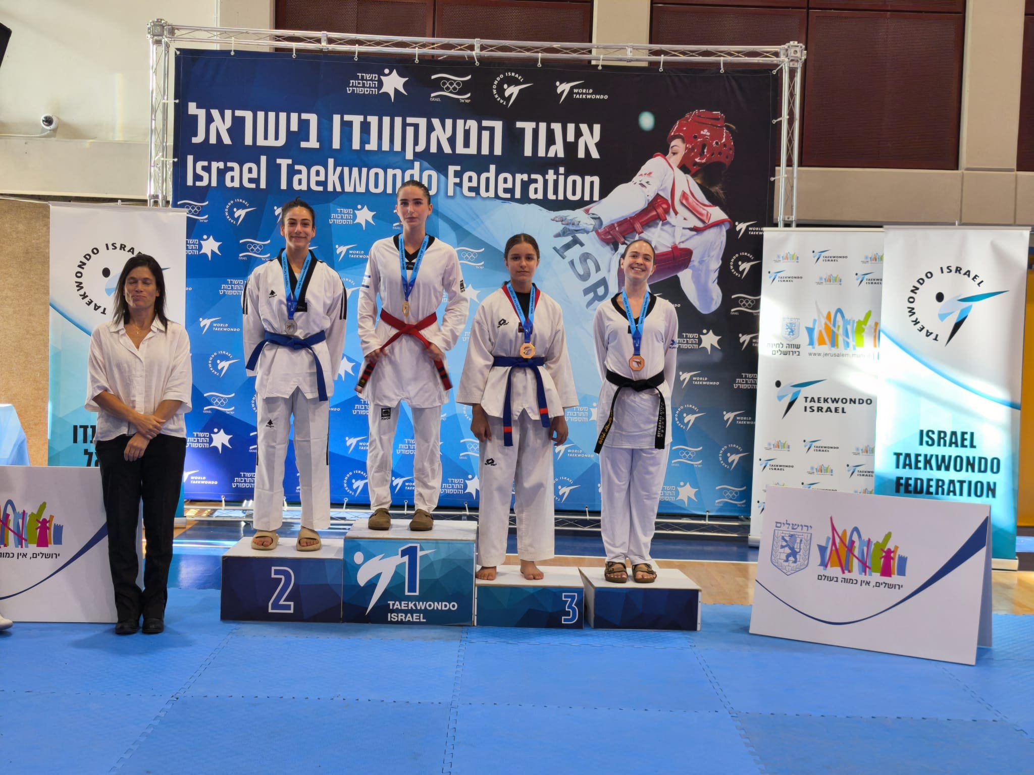מכבי חיפה כרמל קטפה שמונה מדליות באליפות ישראל בטאקוונדו 16/7/26 (צילום: גלעד קבלרצ׳יק, איגוד הטאקוונדו בישראל)